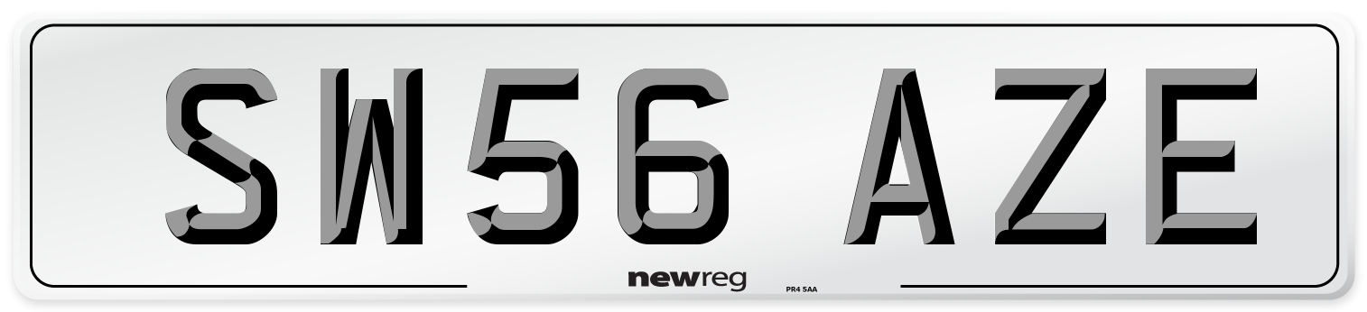 SW56 AZE Number Plate from New Reg